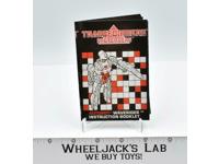 Waverider Action Figure Instruction Manual Booklet 1987 G1 Transformers