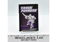 Roadblock Action Figure Vintage Instruction Manual Booklet 1988 G1 Transformers