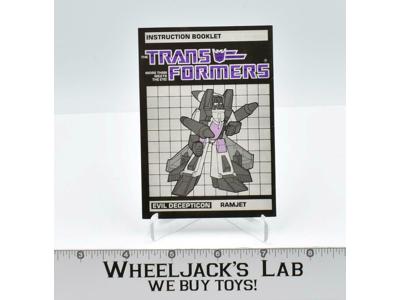 Ramjet Action Figure Robot Instruction Manual 1985 Hasbro G1 Transformers