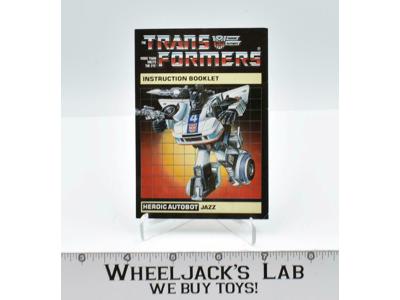 Jazz Action Figure Instruction Manual Booklet 1985 Hasbro G1 Transformers