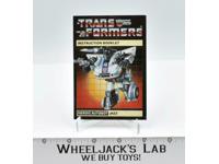 Jazz Action Figure Instruction Manual Booklet 1985 Hasbro G1 Transformers