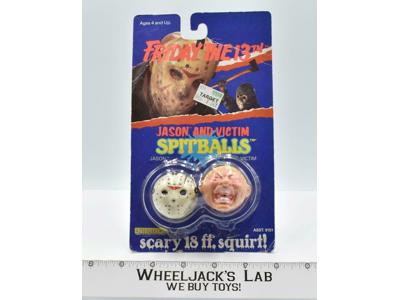 Jason &amp; Victim Spitballs Friday the 13th 1989 LJN Entertech NEW MOSC