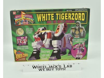 White Tigerzord W/Ranger Mighty Morphin Power Rangers 1994 Bandai Complete W/Box