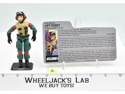 Lift Ticket #2 V1 GI Joe ARAH Vintage Hasbro 1986 Action Figure