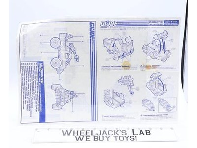 Mudbuster 1992 ORIGINAL Instructions/ Blueprints G.I. Joe Hasbro Action Figure