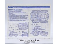 Cobra Paralyzer 1991 ORIGINAL Instructions/ Blueprints G.I. Joe Hasbro Vehicle
