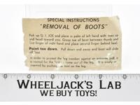 GI Joe Special Instructions Sheet Hasbro 1964 ARAH Action Figure Vintage