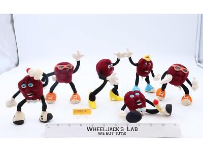 Lot of 6 California Raisins 1980's Applause Plush figures