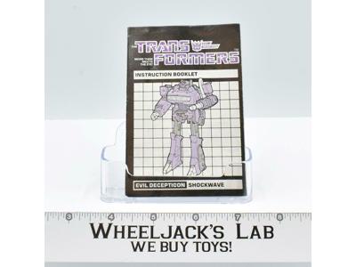 Shockwave Action Figure Instruction Manual Booklet 1985 Hasbro G1 Transformers