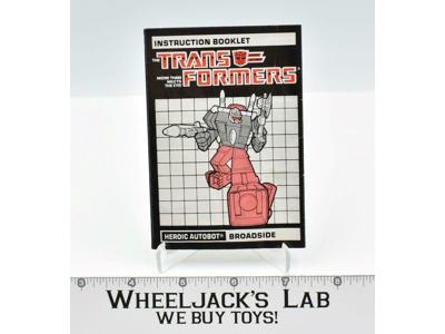 Broadside Action Figure Instruction Manual Booklet 1986 Hasbro G1 Transformers