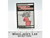 Broadside Action Figure Instruction Manual Booklet 1986 Hasbro G1 Transformers