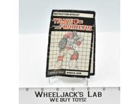 Wreck-Gar Action Figure Instructions Manual Booklet 1986 Vintage G1 Transformers