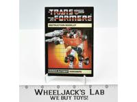 Sideswipe Action Figure Instructions Manual Booklet Sheet 1985 G1 Transformers