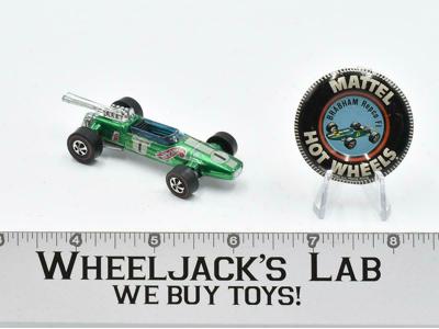 Brabham-Repco F-1 Green With Button 1969 Hot Wheels Mattel Vintage Redline RL