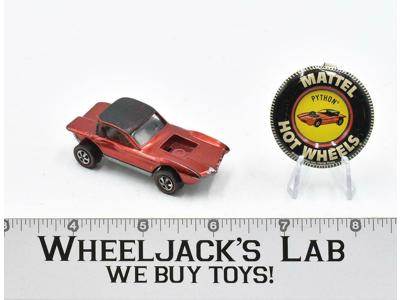Python Red With Button 1968 Redline Hot Wheels Mattel Vintage RL