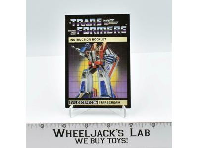 Starscream Action Figure Instruction Manual Booklet 1984 Hasbro G1 Transformers