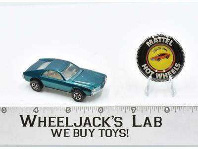 Custom AMX Aqua With Button 1969 Redline Hot Wheels Mattel Vintage RL