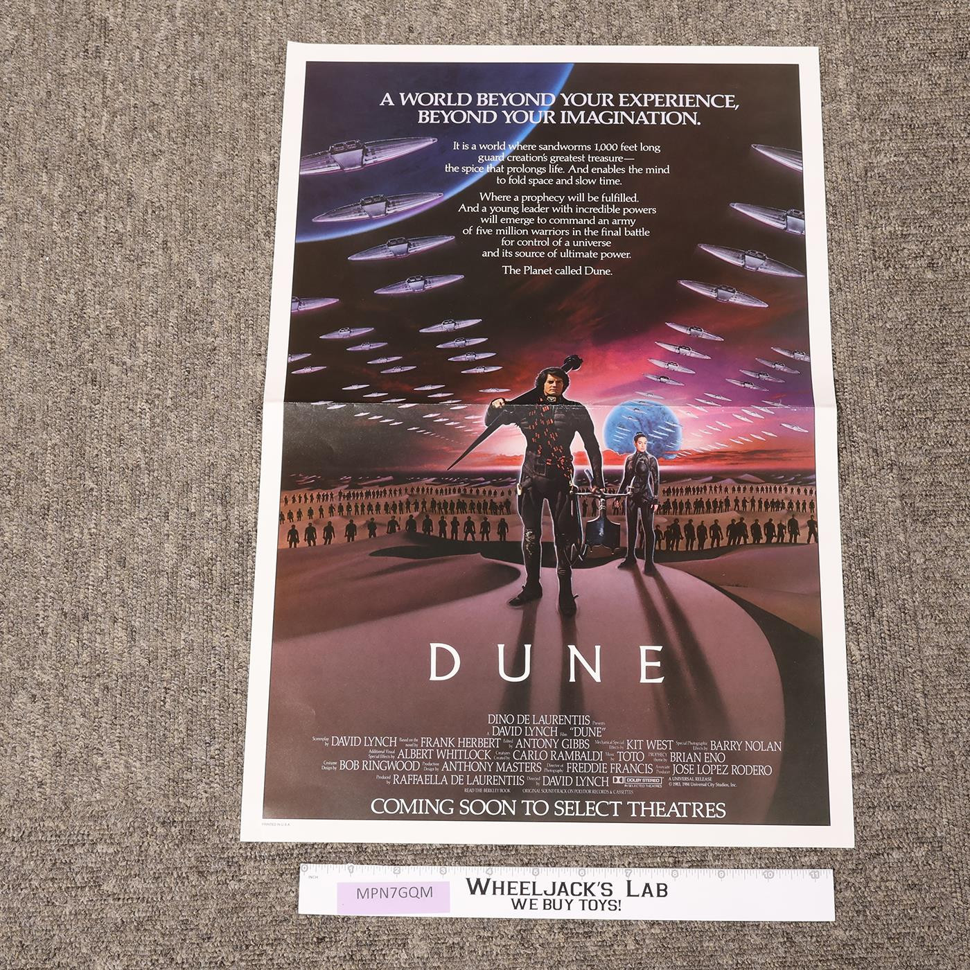 Dune 1984 Movie Poster 14 x 20 Vintage