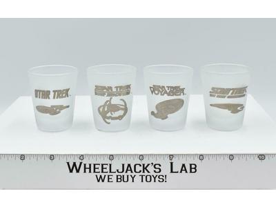 Star Trek Collector's Frosted Shot Glass Set 1998 Par Pic 4 Piece Set