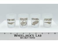 Star Trek Collector's Frosted Shot Glass Set 1998 Par Pic 4 Piece Set