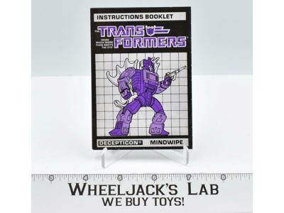 Mindwipe Action Figure Instruction Manual 1987 Hasbro G1 Transformers