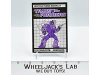 Mindwipe Action Figure Instruction Manual 1987 Hasbro G1 Transformers