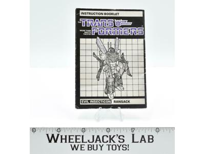 Ransack Action Figure Instruction Manual Booklet 1985 Hasbro G1 Transformers