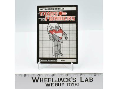 Kup Action Figure Instruction Manual Booklet 1986 Hasbro G1 Transformers