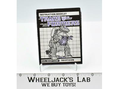 Trypticon Instruction Booklet Manual 1986 G1 Transformers Vintage