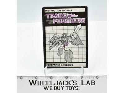 Divebomb Action Figure Instruction Manual Booklet 1986 Hasbro G1 Transformers