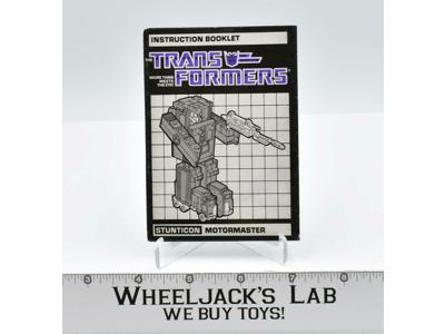 Motormaster Action Figure Instruction Manual Booklet 1986 Hasbro G1 Transformers