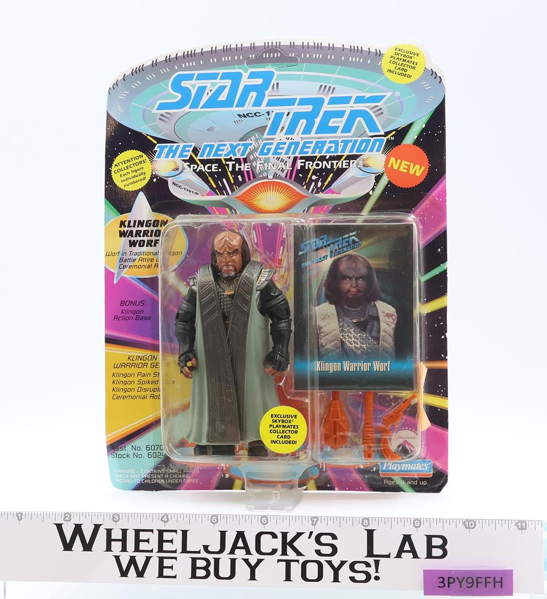 Klingon Warrior Worf Star Trek The Next Generation Playmates 1993 UNPUNCHED MOSC