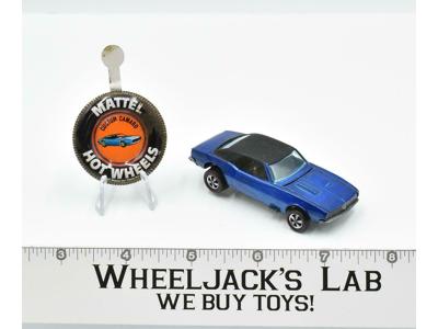 Custom Camaro Blue Painted Roof &amp; Button 1968 Redline Hot Wheels Mattel Vintage