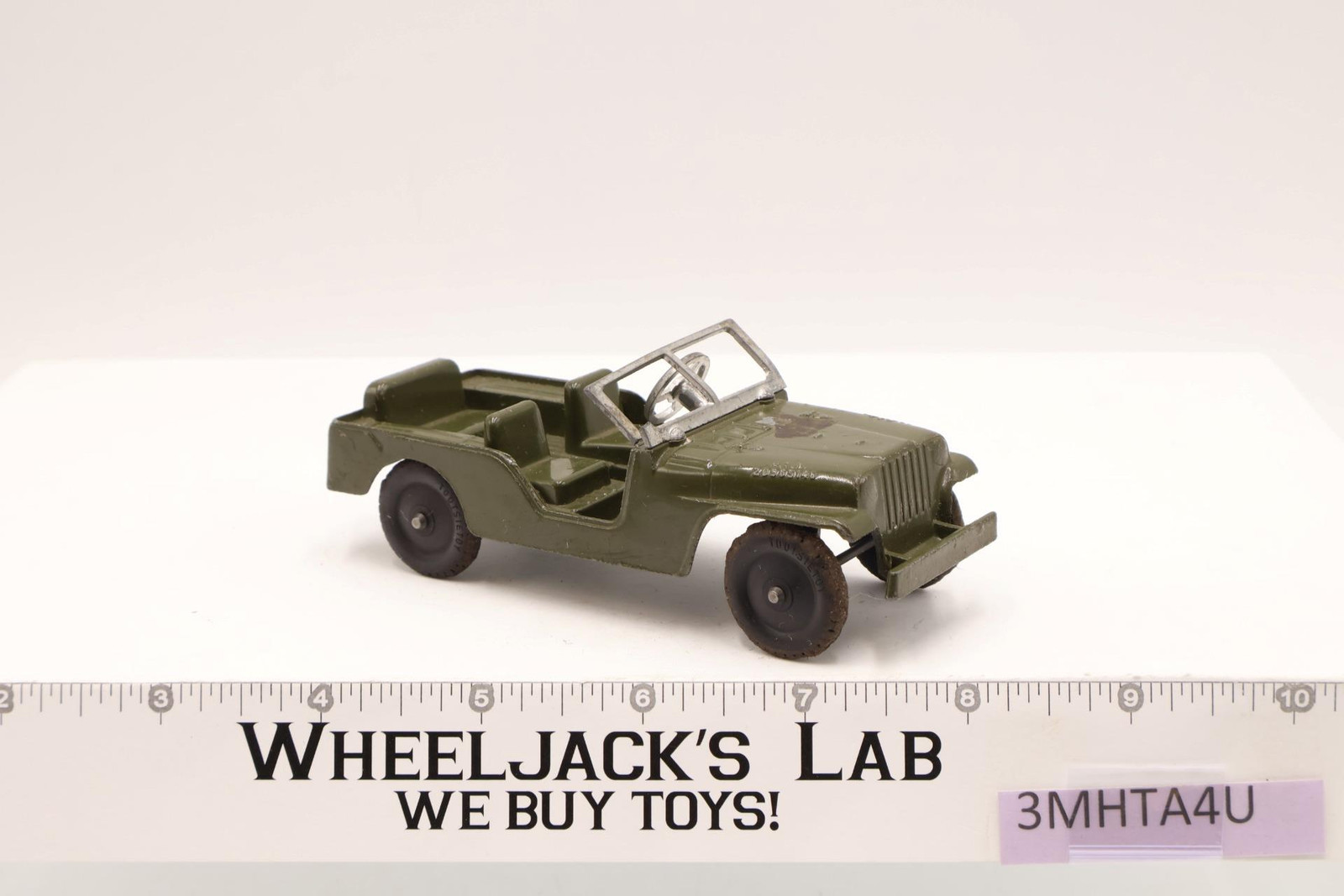 M38 1/4 Ton Green Military Jeep Tootsie Toy Chicago USA Vintage