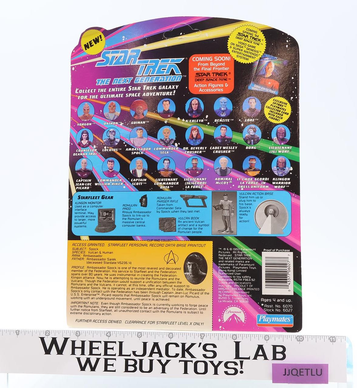 Ambassador Spock Star Trek Next Generation 1993 Playmates UNPUNCHED MOSC