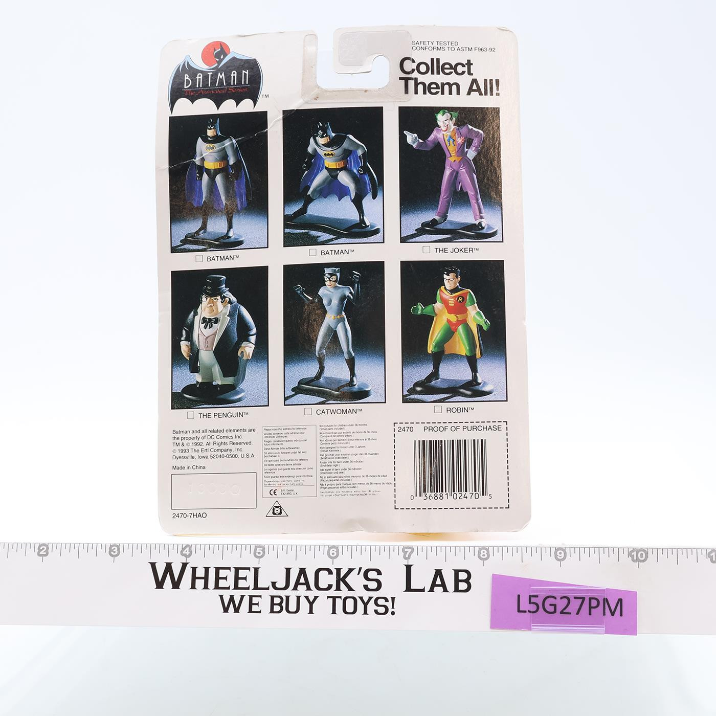 Robin W/Sticker The Animated Series ERTL 1993 Batman Die Cast Figure MOSC