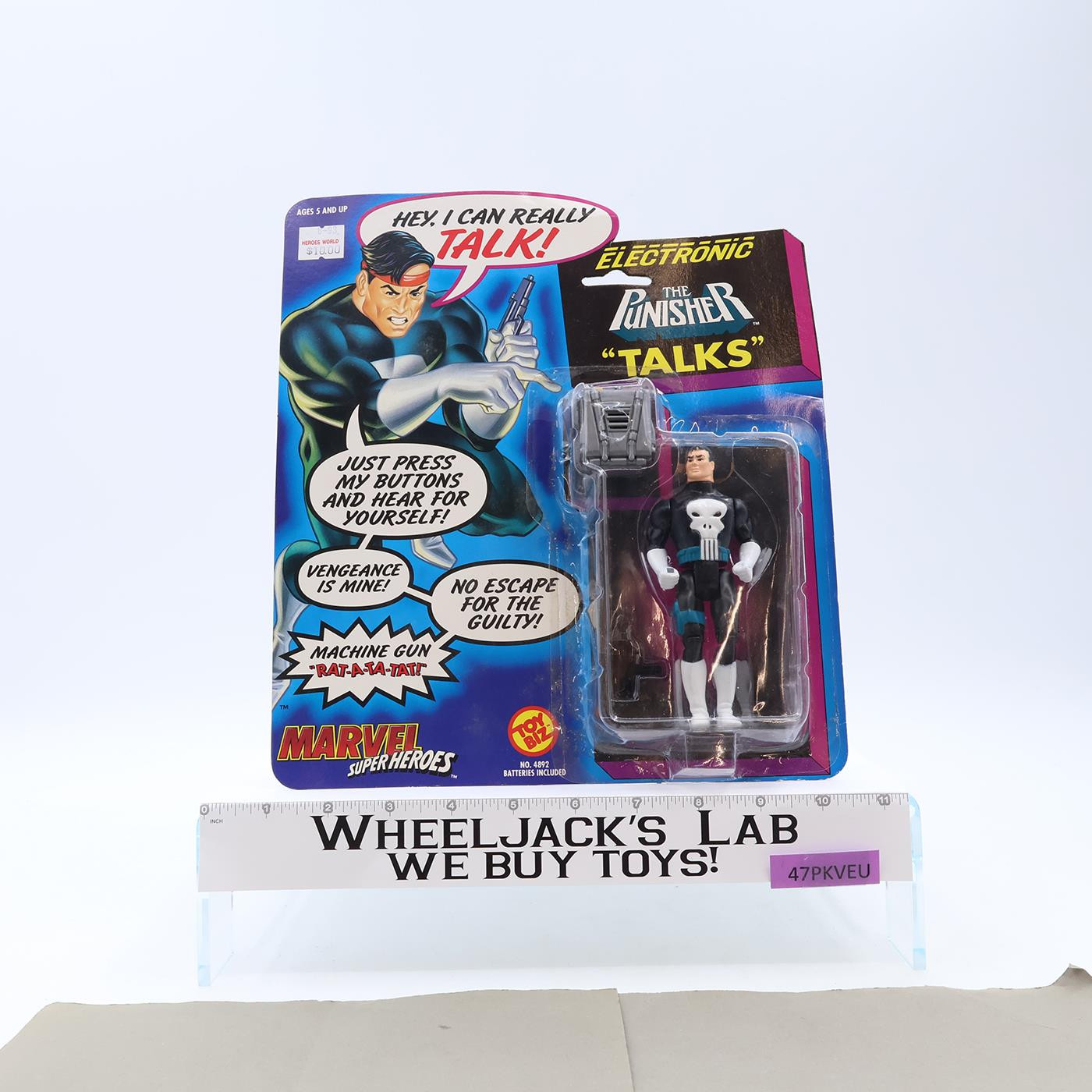 Electronic The Punisher "Talks" Marvel Superheroes 1991 Toybiz Vintage MOSC