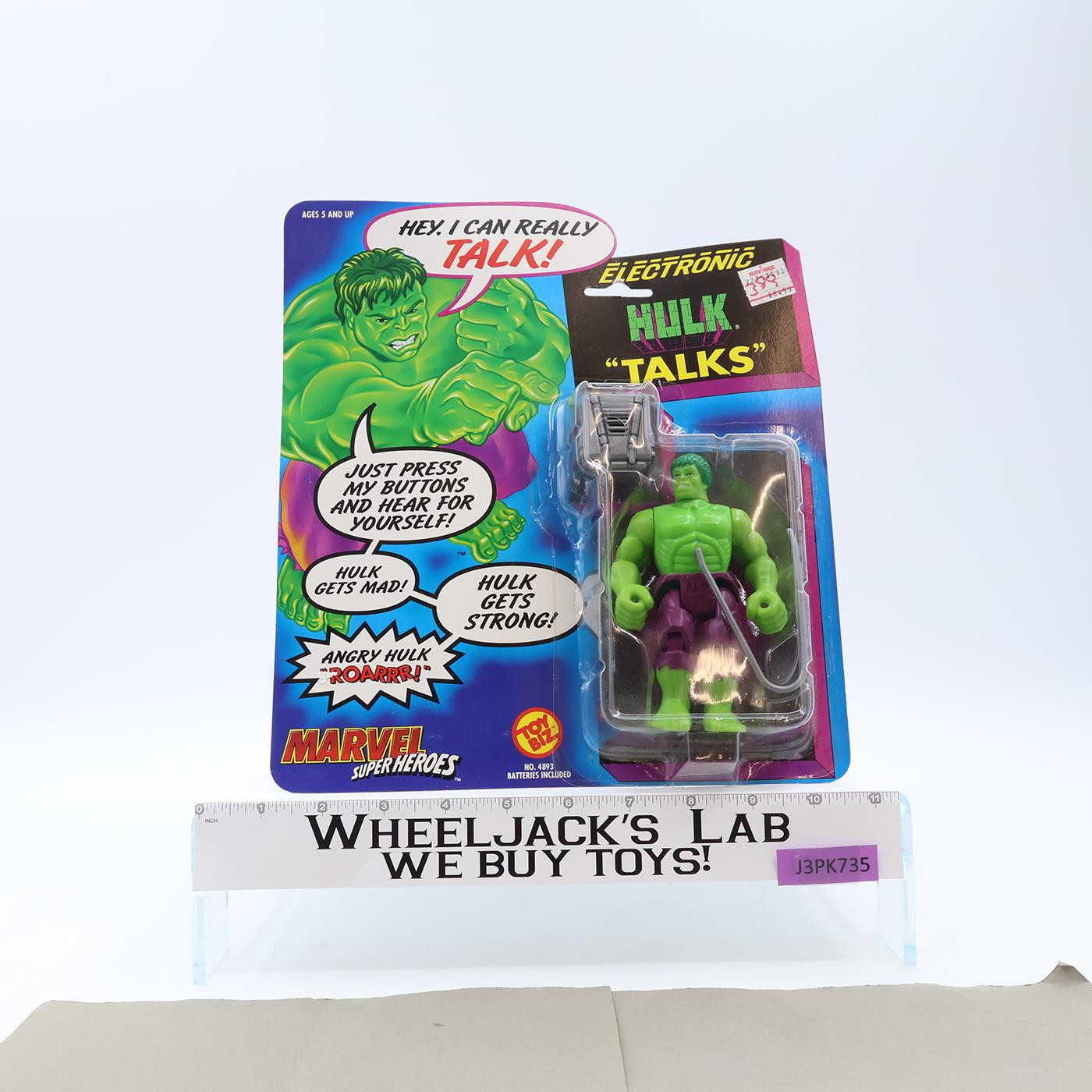 Electronic Hulk TALKS Marvel Super Heroes Toy Biz Figure 1991 MOSC New
