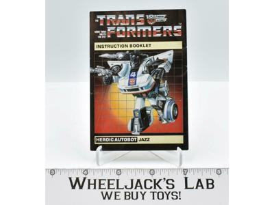 Jazz Action Figure Instruction Manual Booklet 1984 Hasbro G1 Transformers