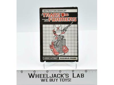Rodimus Prime Action Figure Instruction Manual Booklet 1986 G1 Transformers