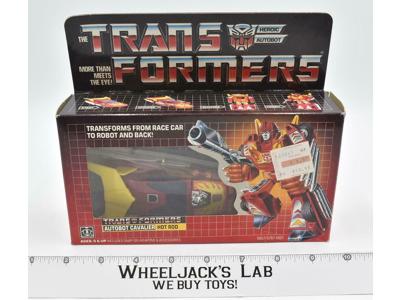 Hot Rod NEAR MINT FIG NICE BOX Metal Feet 1986 Vintage Hasbro G1 Transformers
