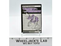 Rampage Action Figure Vintage Instruction Manual 1986 Hasbro G1 Transformers