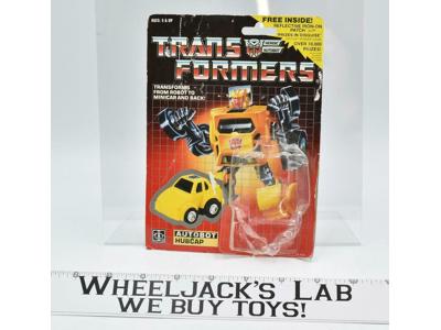 Hubcap Cardback &amp; Bubble 1986 Vintage G1 Transformers Action Figure