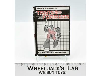 Roadbuster Instructions Manual Booklet 1985 Hasbro G1 Transformers Vintage