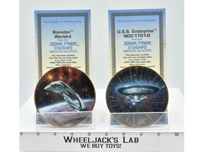U.S.S. Enterprise &amp; Romulan Warbird Mini Plates Star Trek 1997 Hamilton