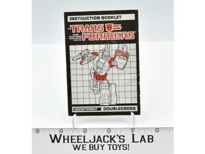 Doublecross Action Figure Instruction Manual Booklet 1986 Hasbro G1 Transformers