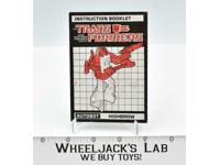 Highbrow Action Figure Vintage Instruction Manual Booklet 1986 G1 Transformers