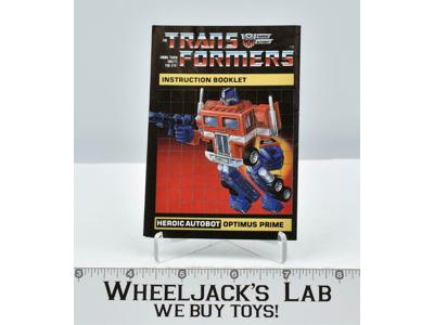 Optimus Prime Action Figure Instruction Manual Booklet 1984 G1 Transformers