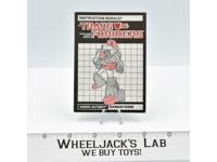 Sandstorm Action Figure Instruction Manual Booklet 1986 Hasbro G1 Transformers