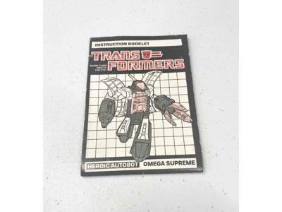 Omega Supreme Action Figure Instruction Manual 1985 Hasbro G1 Transformers